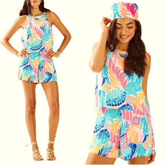 Lilly Pulitzer Pineapple Print Edona Romper - Picture 2 of 7